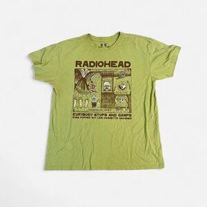 RADIOHEAD Gawps 2023 everyone stops and gawps unisex green graphic band tshirt